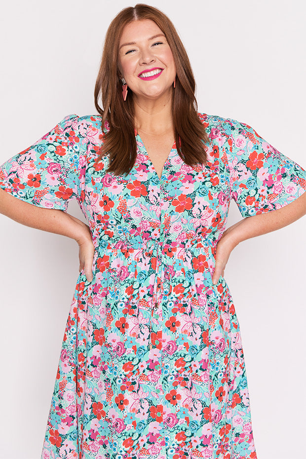 Siena Pops of Red Dress – Pops of Red knee length dress