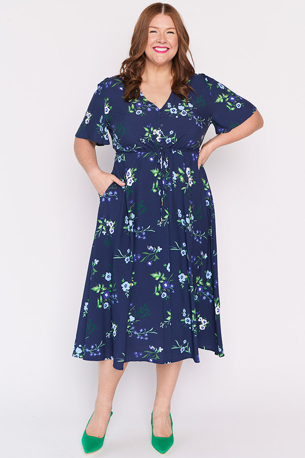 Michelle Blue Blossom Dress – Blue Blossom midi dress