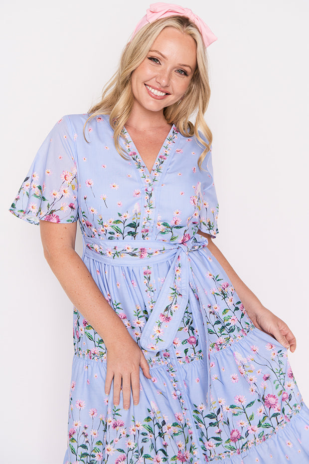 Amira Sky Dancing Clover Dress – Sky Dancing Clover midi dress