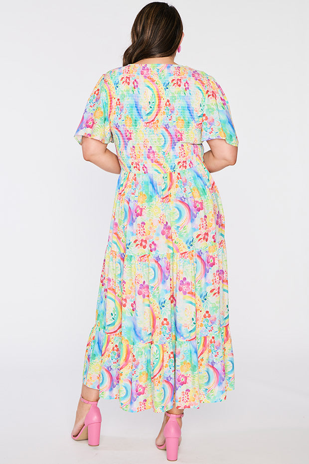 Lynette Rainbow Garden Dress – Rainbow Garden maxi dress