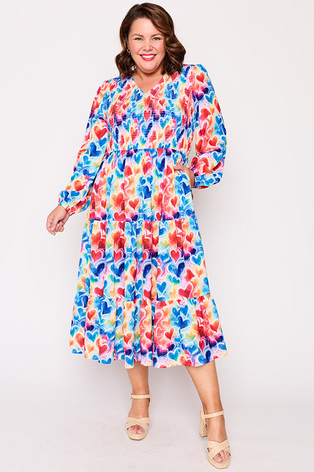 Stevie Bright Hearts Dress – Bright Hearts midi dress