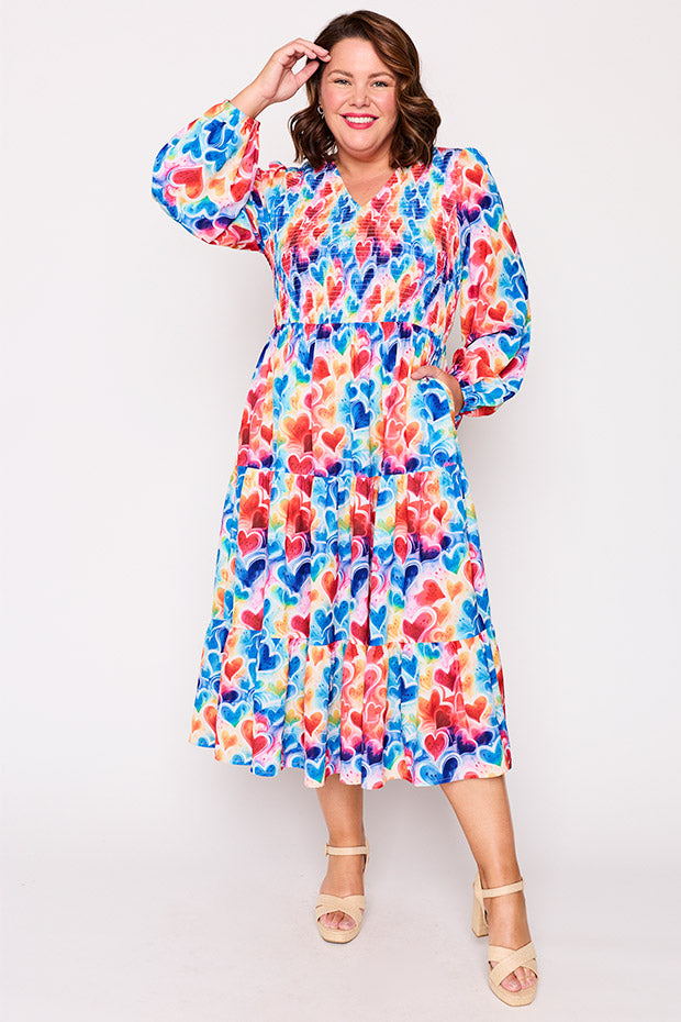 Stevie Bright Hearts Dress – Bright Hearts midi dress