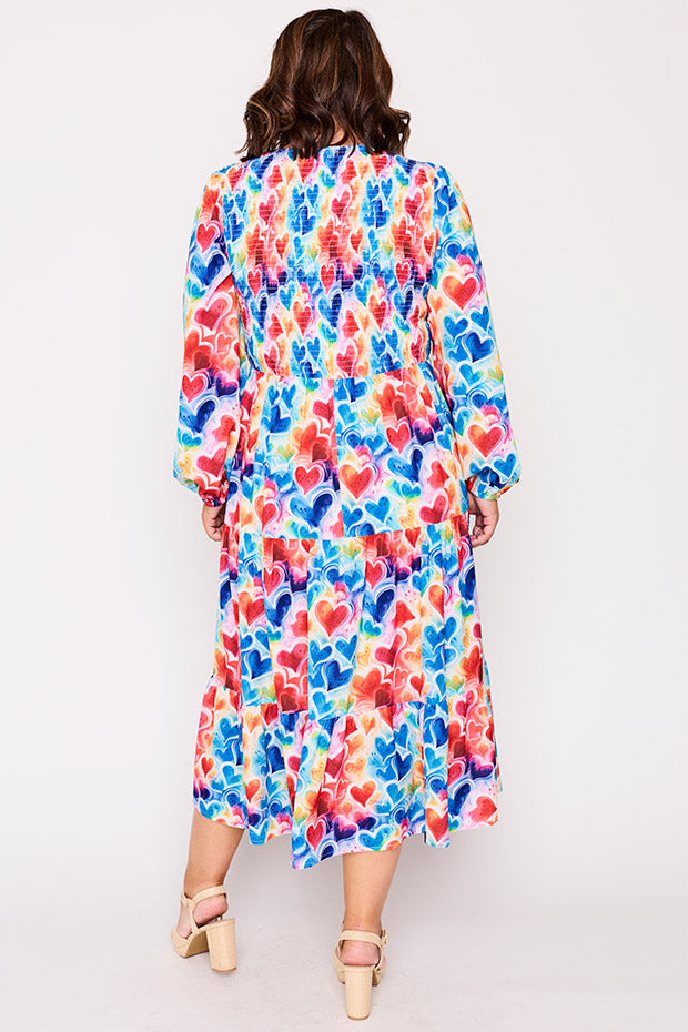 Stevie Bright Hearts Dress – Bright Hearts midi dress