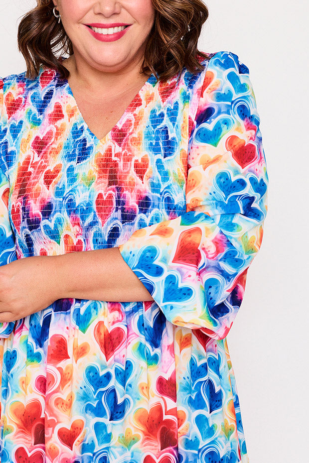Stevie Bright Hearts Dress – Bright Hearts midi dress