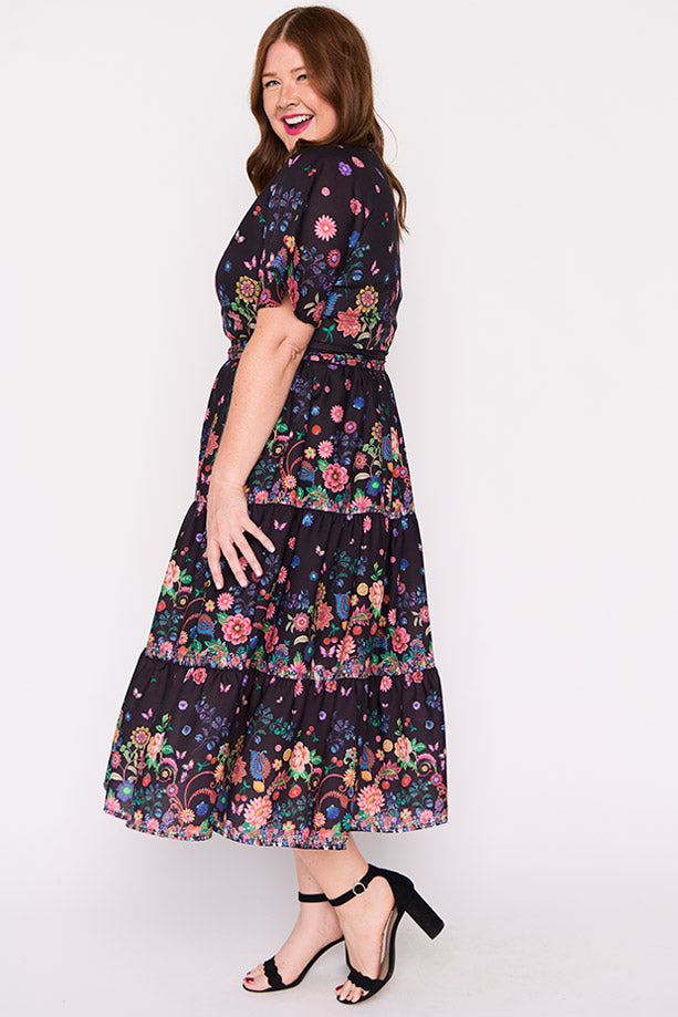Amira Black Magic Garden Dress โ Black Magic Garden midi dress