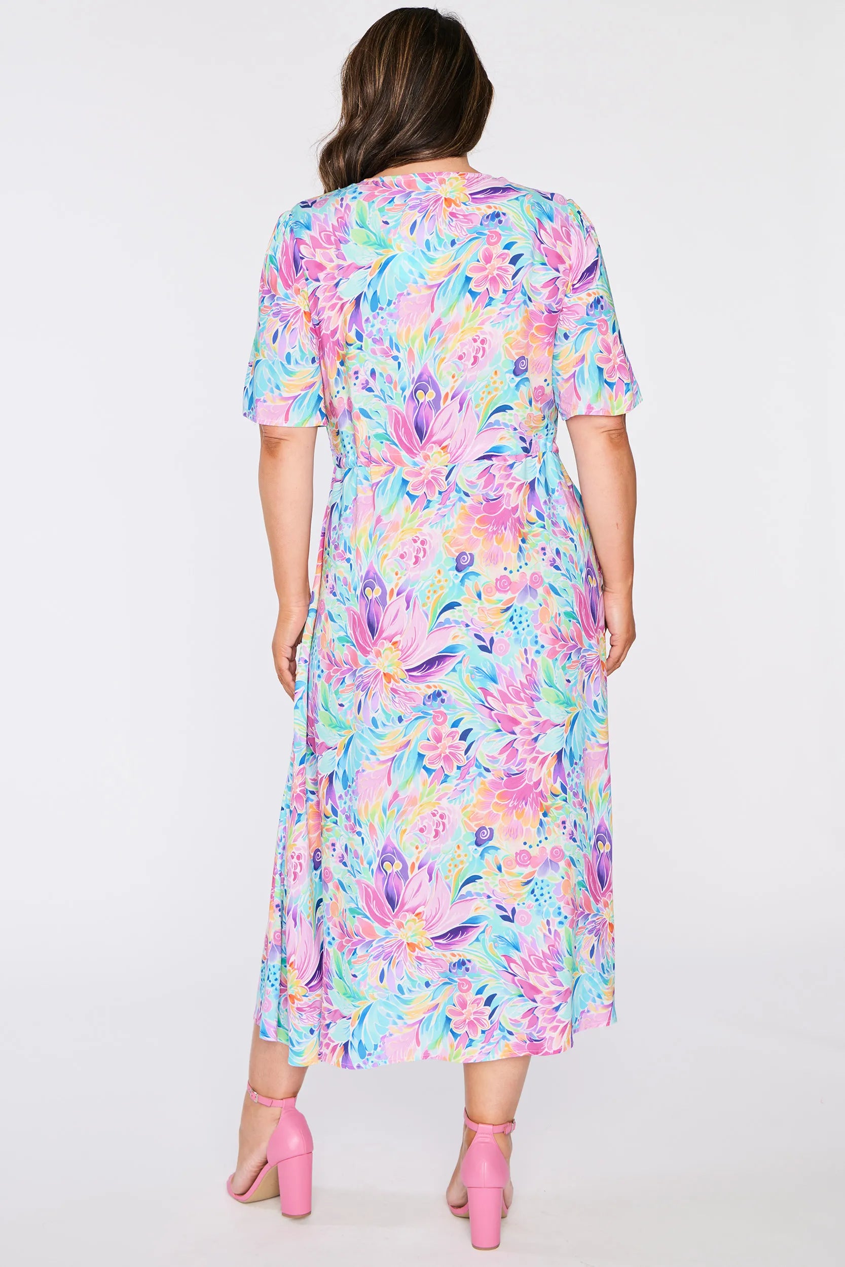 Michelle Rainbow Bloom Dress – Rainbow Bloom midi dress
