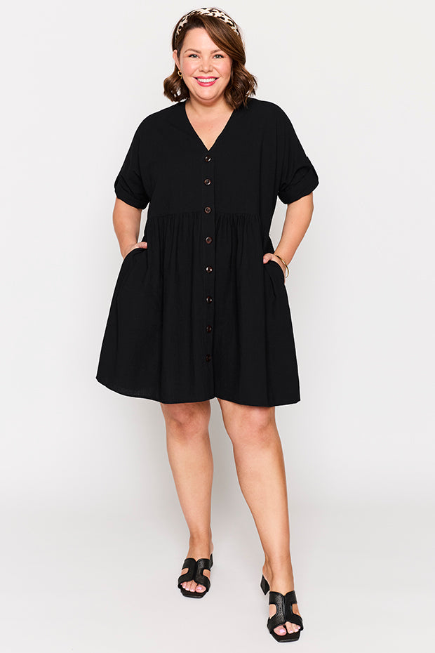 Adina Black Dress – Black knee length dress