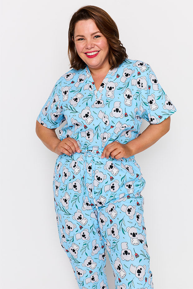 Cristina Blue Koalas Scrub Pant – Blue Koalas wide leg pants