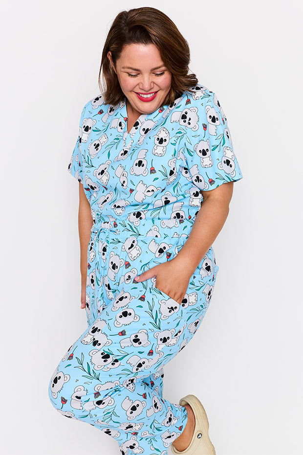 Cristina Blue Koalas Scrub Pant – Blue Koalas wide leg pants