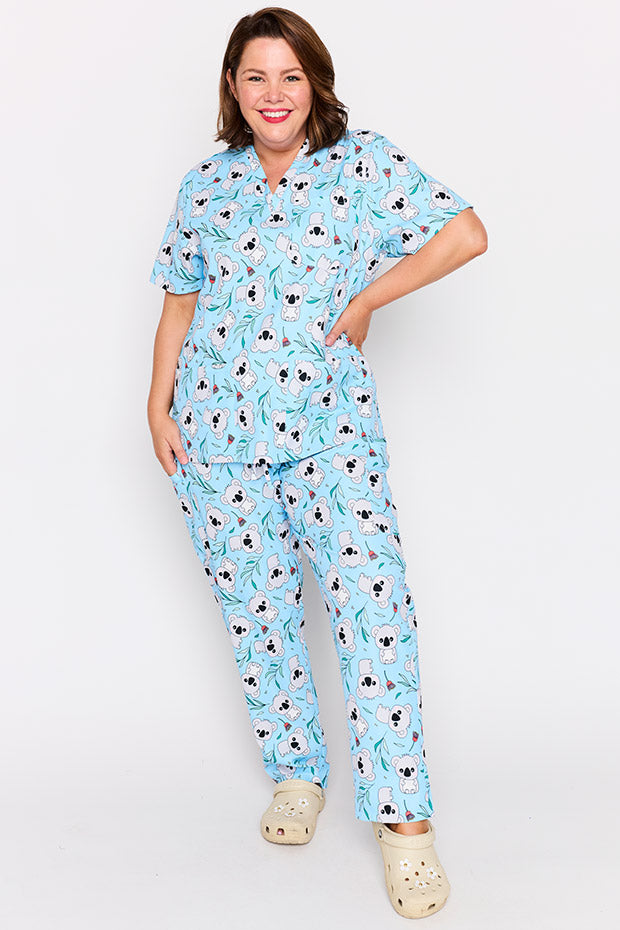 Meredith Blue Koalas Scrub Top – Blue Koalas top