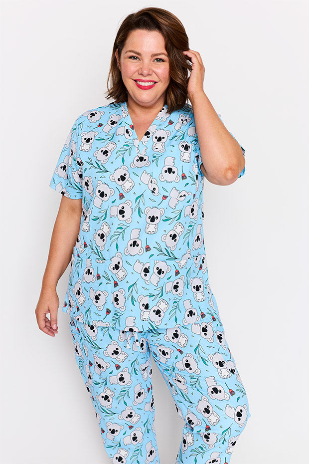 Meredith Blue Koalas Scrub Top – Blue Koalas top