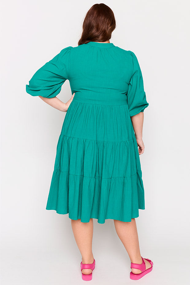 Crystal Teal Dress โ Teal midi dress