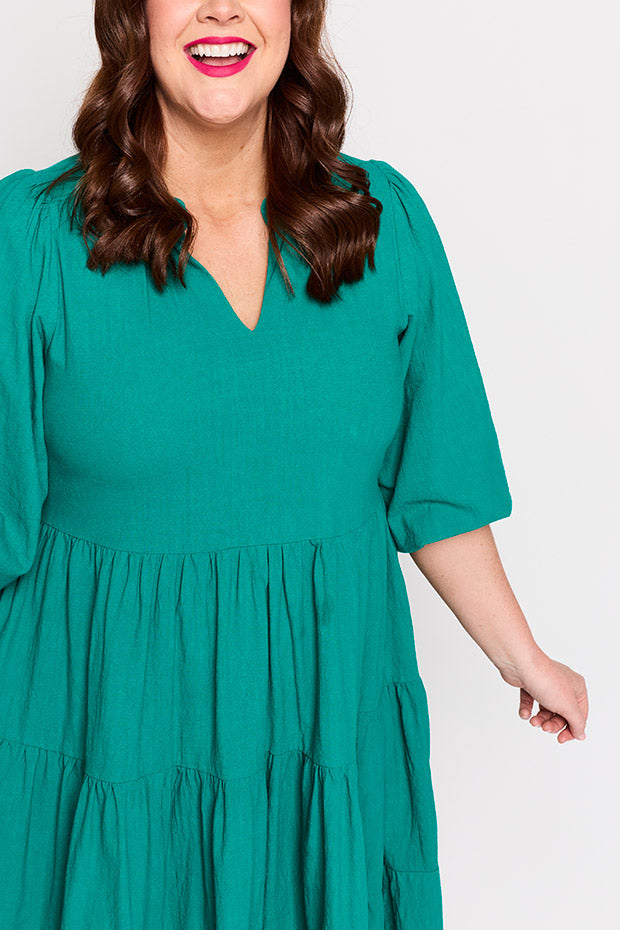 Crystal Teal Dress โ Teal midi dress
