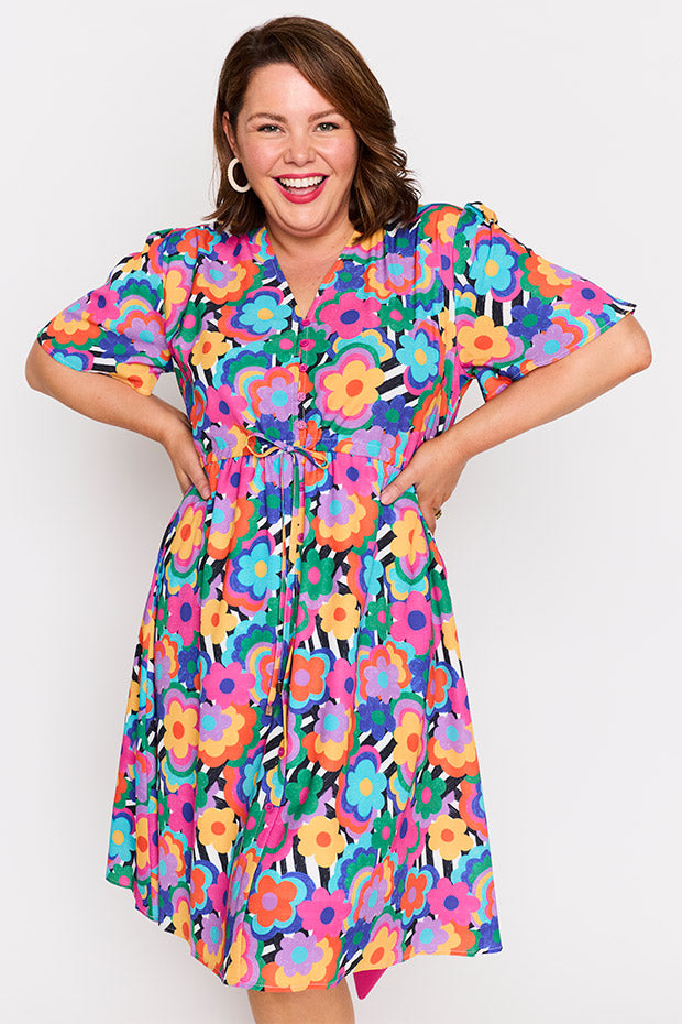 Siena Electric Blooms Dress – Electric Blooms knee length dress