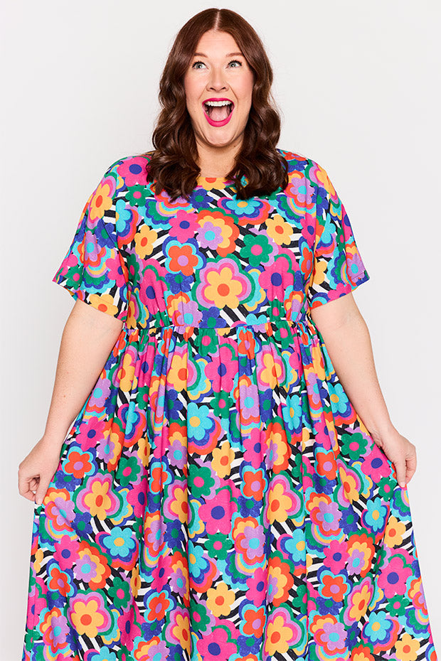 Superstar Electric Blooms Dress – Electric Blooms midi dress