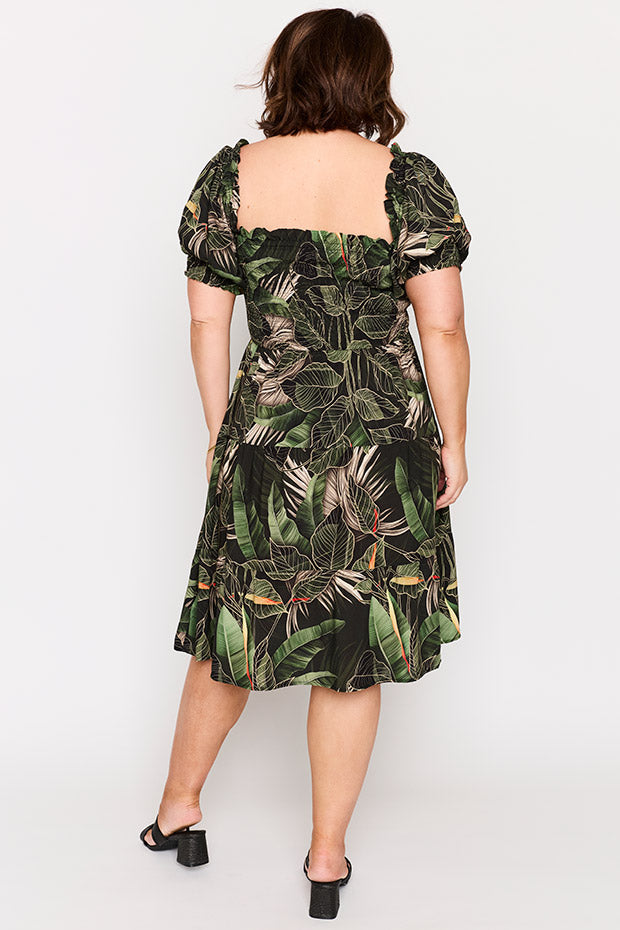 Nyla Emerald Oasis Dress โ Emerald Oasis knee length dress