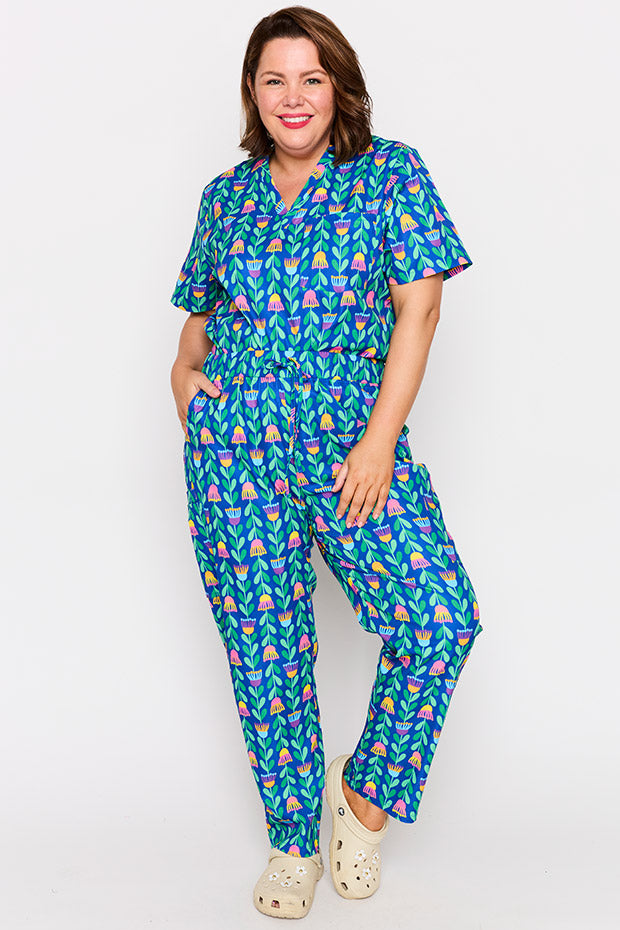 Cristina Eucalyptus Buds Scrub Pant – Eucalyptus Buds wide leg pants