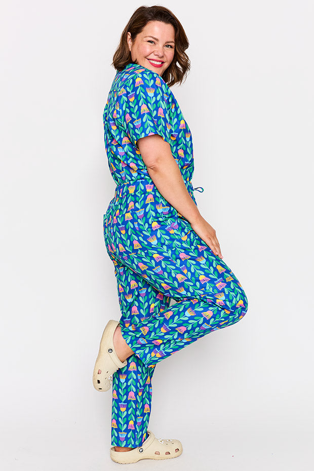 Cristina Eucalyptus Buds Scrub Pant – Eucalyptus Buds wide leg pants