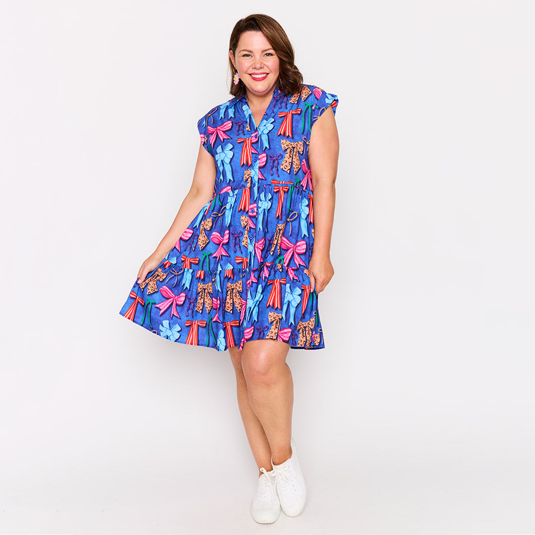 Claudia Inky Bows Dress โ Inky Bows knee length dress