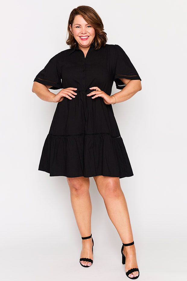 Janel Black Dress – Black knee length dress