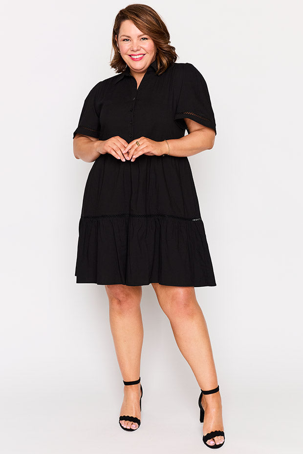 Janel Black Dress – Black knee length dress