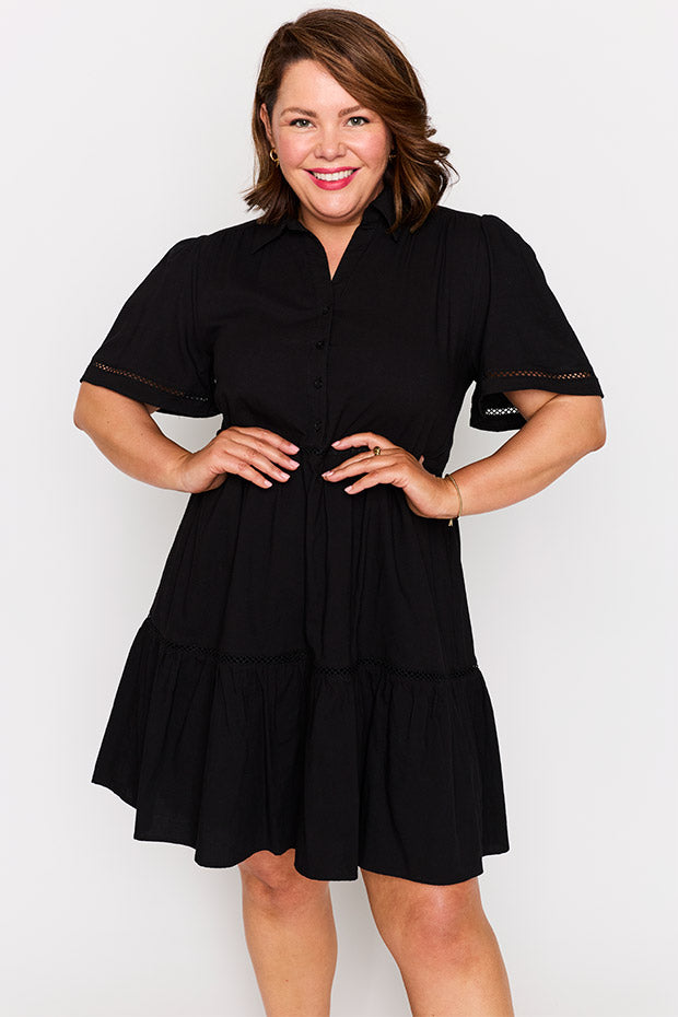 Janel Black Dress – Black knee length dress