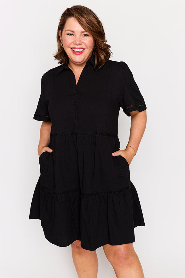 Janel Black Dress – Black knee length dress