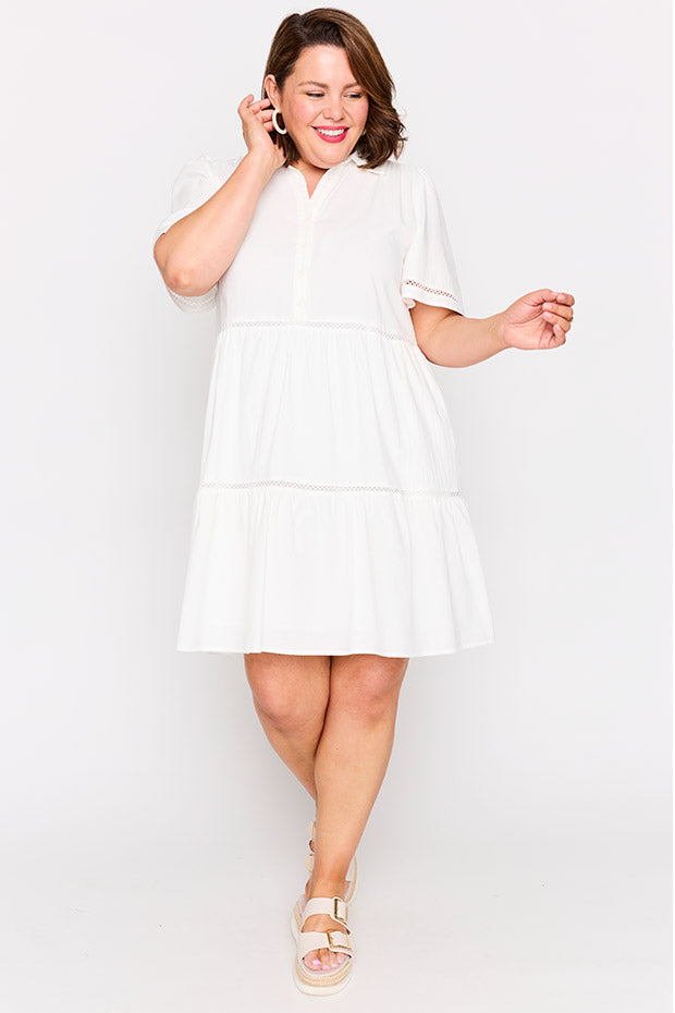 Janel White Dress – White knee length dress