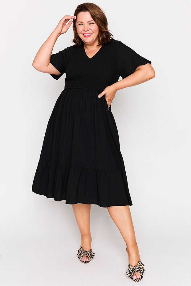 Lila Black Dress – Black midi dress