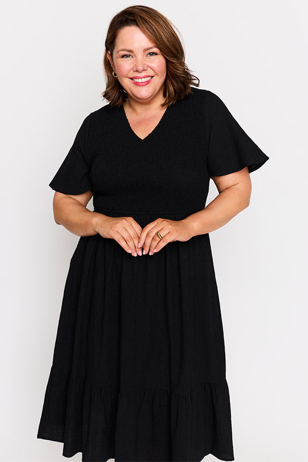 Lila Black Dress – Black midi dress