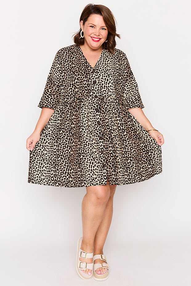 Adina Luxe Leopard Dress โ Luxe Leopard knee length dress