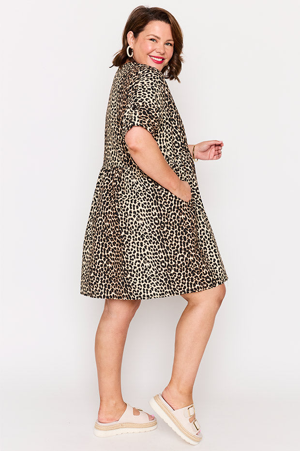 Adina Luxe Leopard Dress โ Luxe Leopard knee length dress