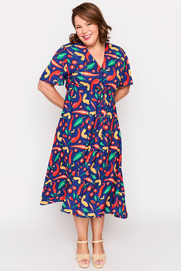 Marley Navy Hot Chilli Dress – Navy Hot Chilli midi dress