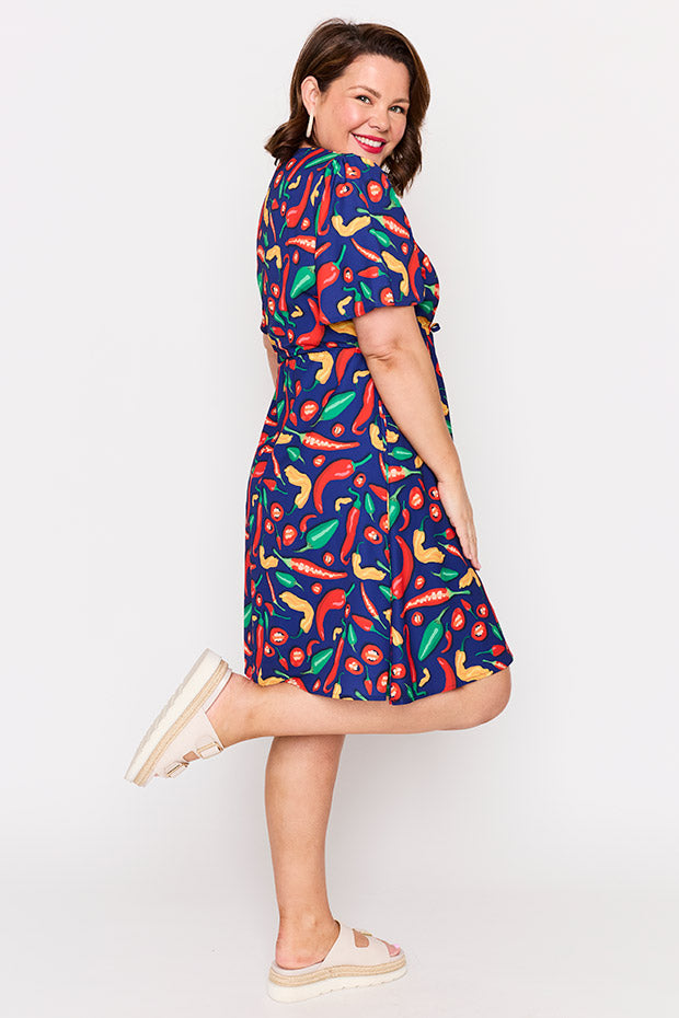 Siena Navy Hot Chilli Dress – Navy Hot Chilli knee length dress