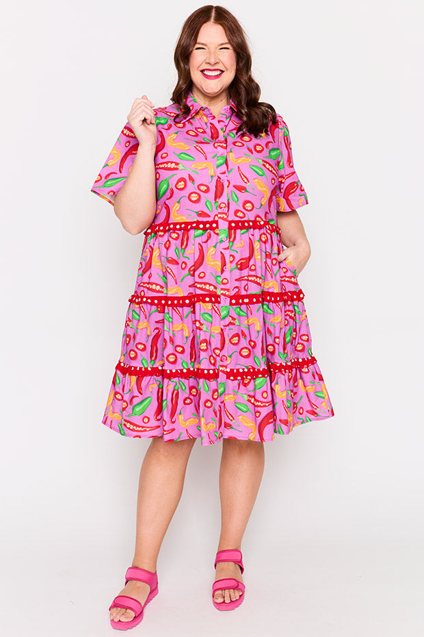 Celebrate Pink Hot Chilli Dress โ Pink Hot Chilli knee length dress