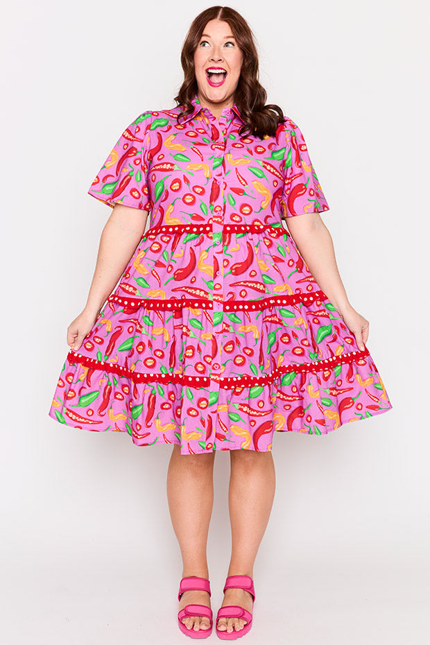 Celebrate Pink Hot Chilli Dress โ Pink Hot Chilli knee length dress