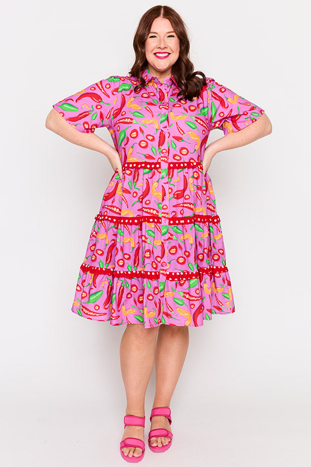 Celebrate Pink Hot Chilli Dress โ Pink Hot Chilli knee length dress