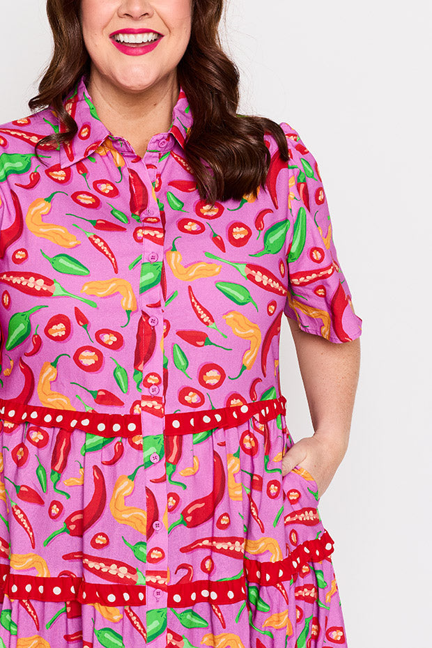 Celebrate Pink Hot Chilli Dress โ Pink Hot Chilli knee length dress