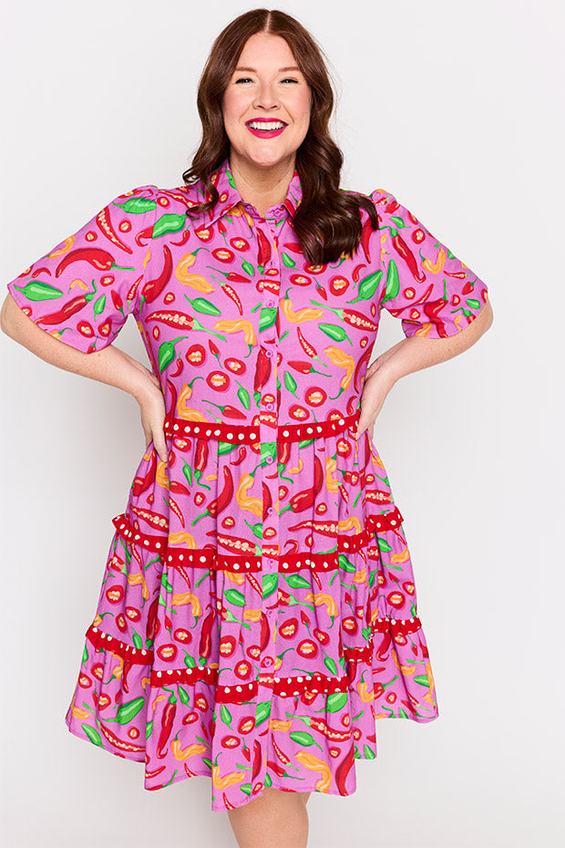 Celebrate Pink Hot Chilli Dress โ Pink Hot Chilli knee length dress