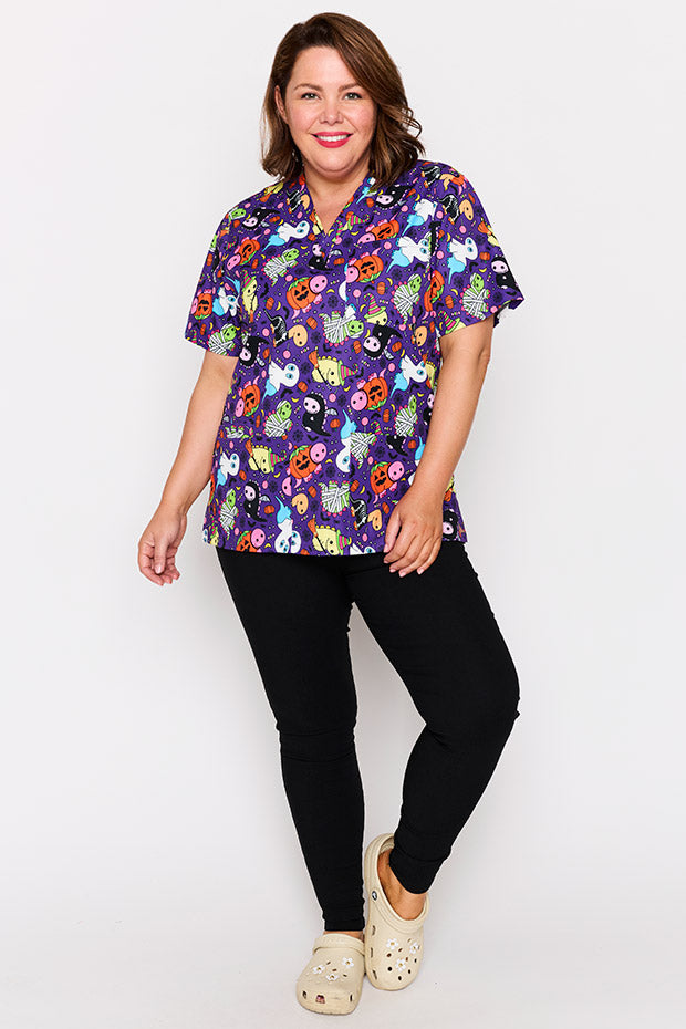 Meredith Spooky Dinos Scrub Top – Spooky Dinos top