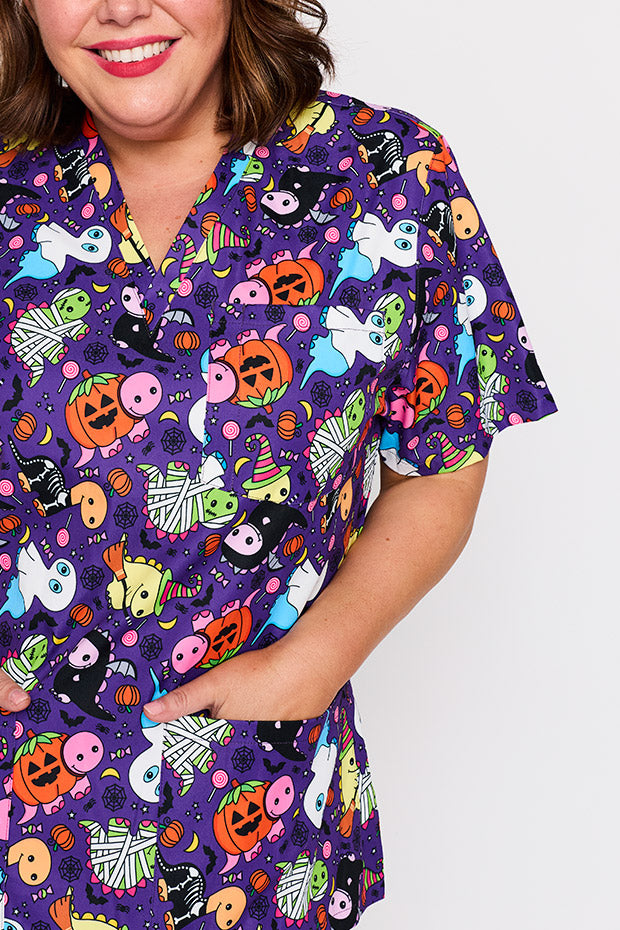 Meredith Spooky Dinos Scrub Top – Spooky Dinos top