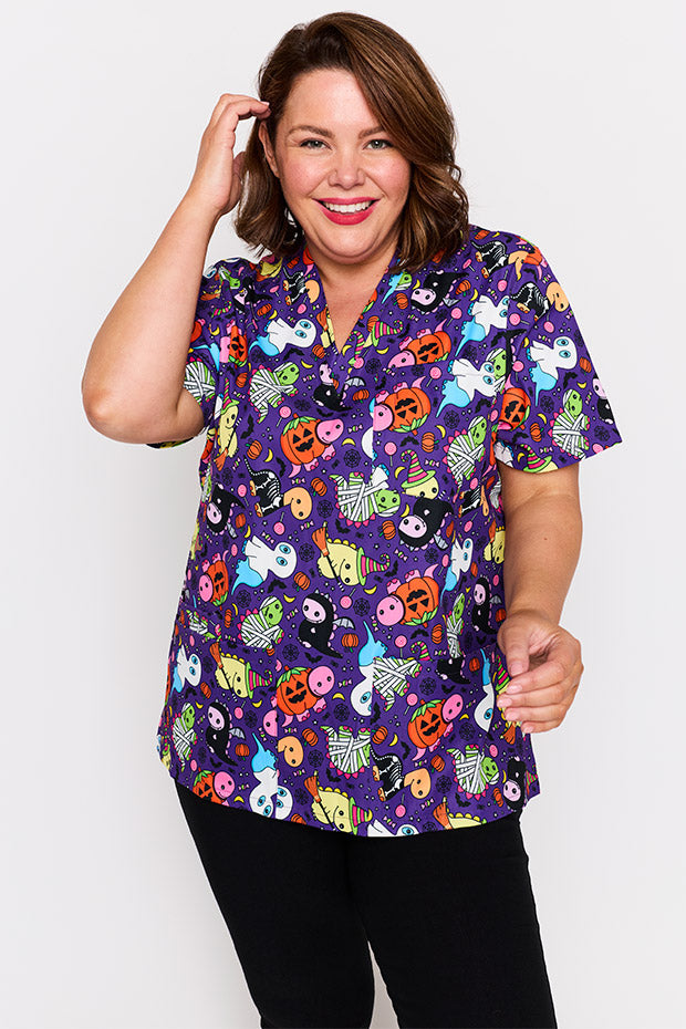 Meredith Spooky Dinos Scrub Top – Spooky Dinos top
