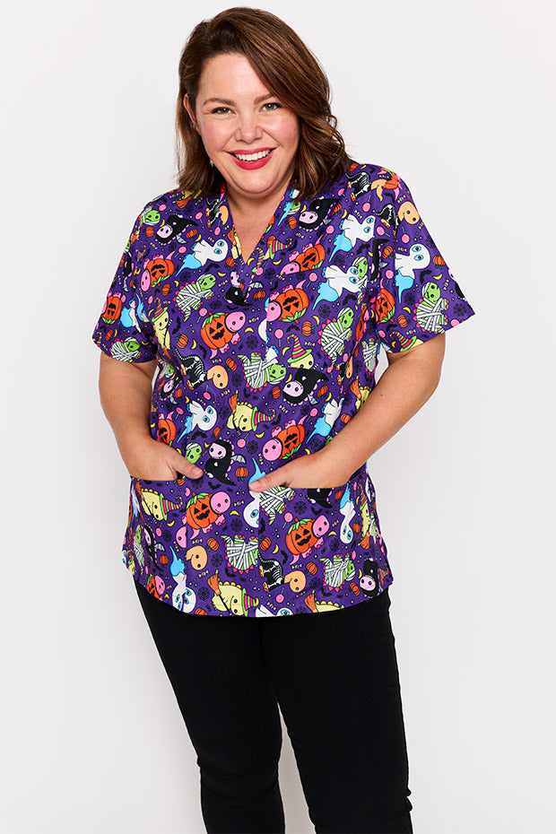 Meredith Spooky Dinos Scrub Top – Spooky Dinos top