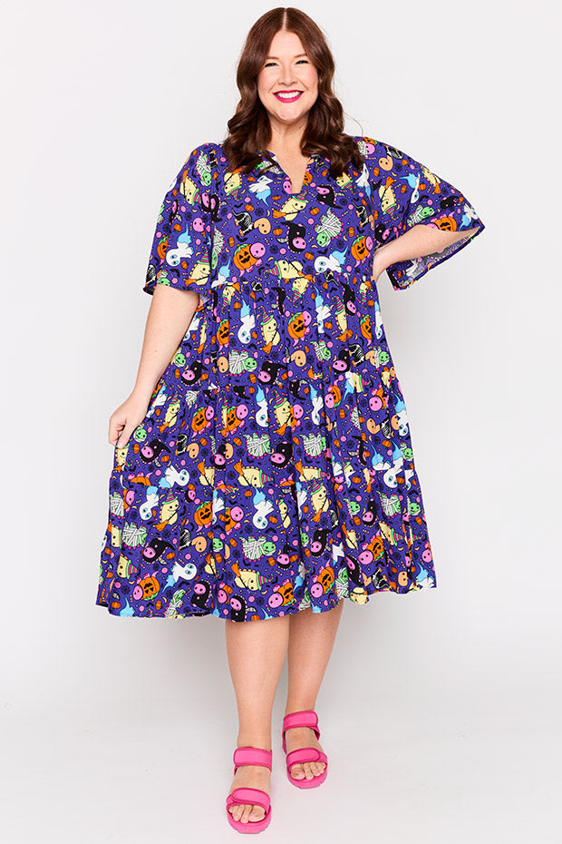Chrissie Spooky Dinos Dress – Spooky Dinos midi dress