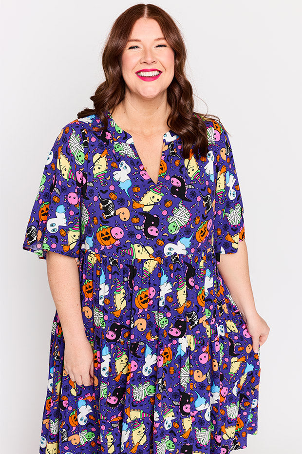 Chrissie Spooky Dinos Dress – Spooky Dinos midi dress