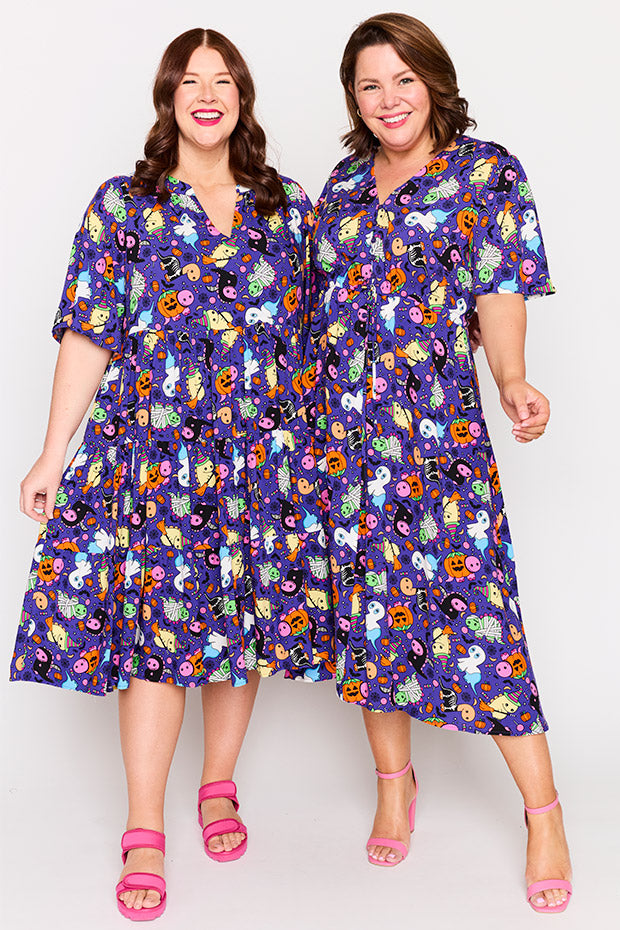Chrissie Spooky Dinos Dress – Spooky Dinos midi dress