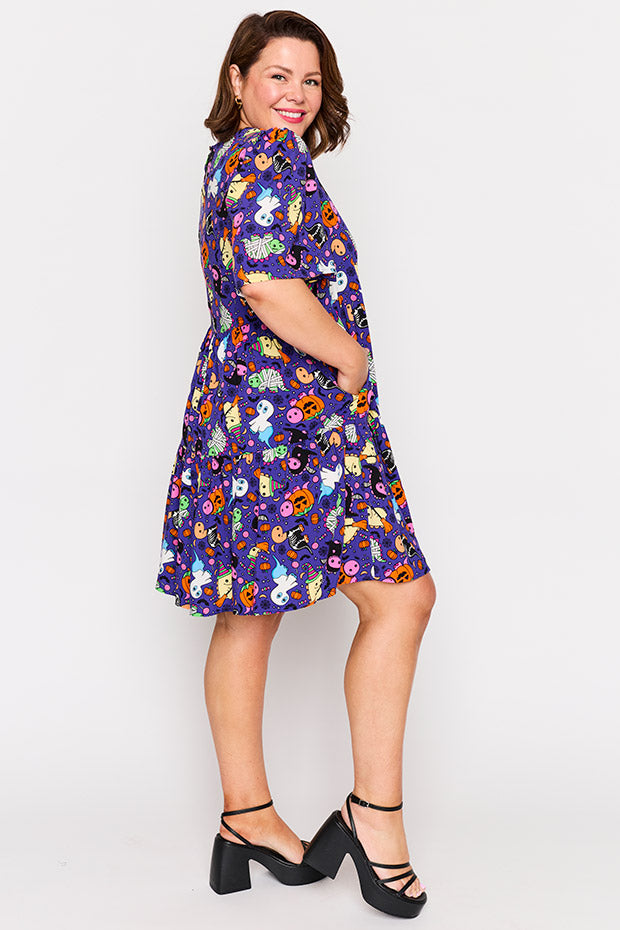 Izzie Spooky Dinos Dress – Spooky Dinos mini dress