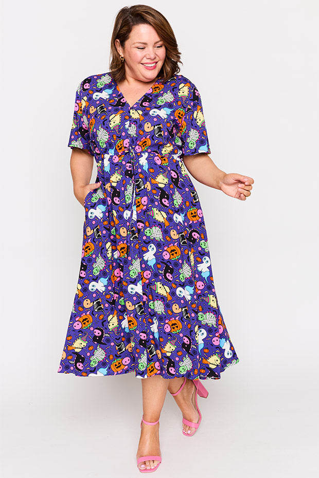 Michelle Spooky Dinos Dress – Spooky Dinos midi dress
