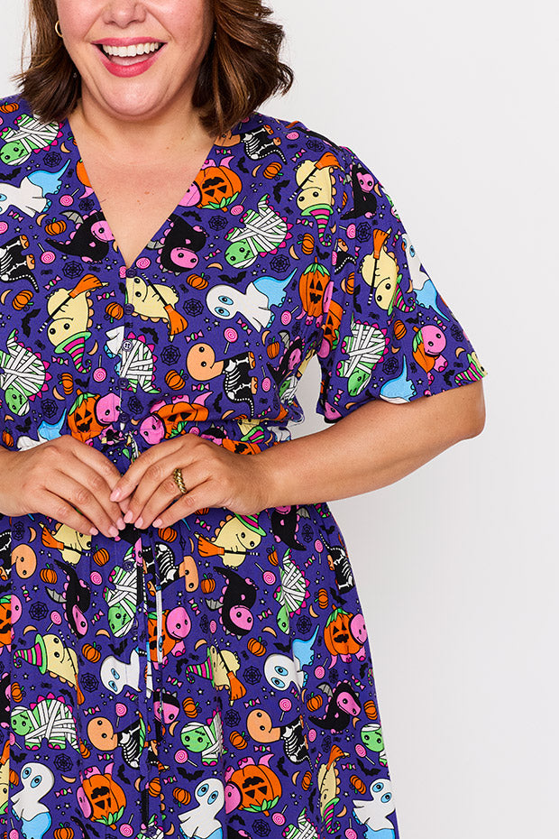 Michelle Spooky Dinos Dress – Spooky Dinos midi dress