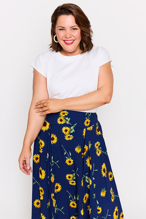 Katelyn Sunflower Skirt – Sunflower maxi skirt